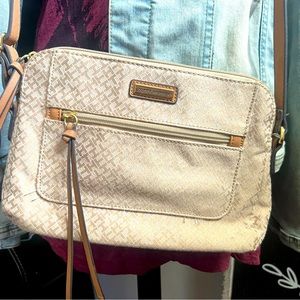 Tommy Hilfiger gold cream crossbody purse